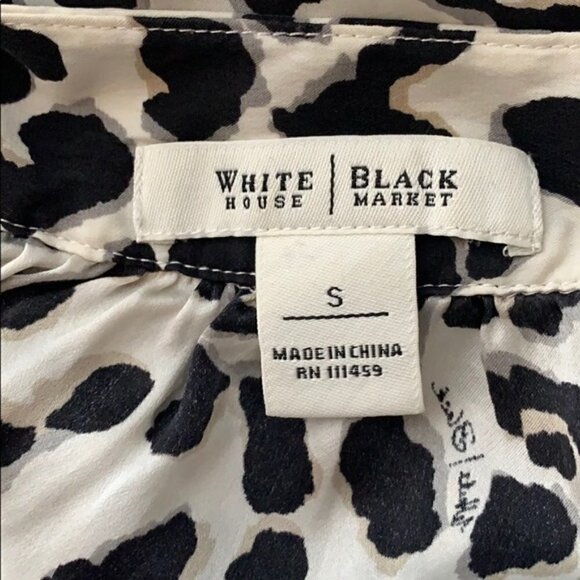 White House Black Market 100 % Silk leopard Blouse Small - Picture 2 of 6